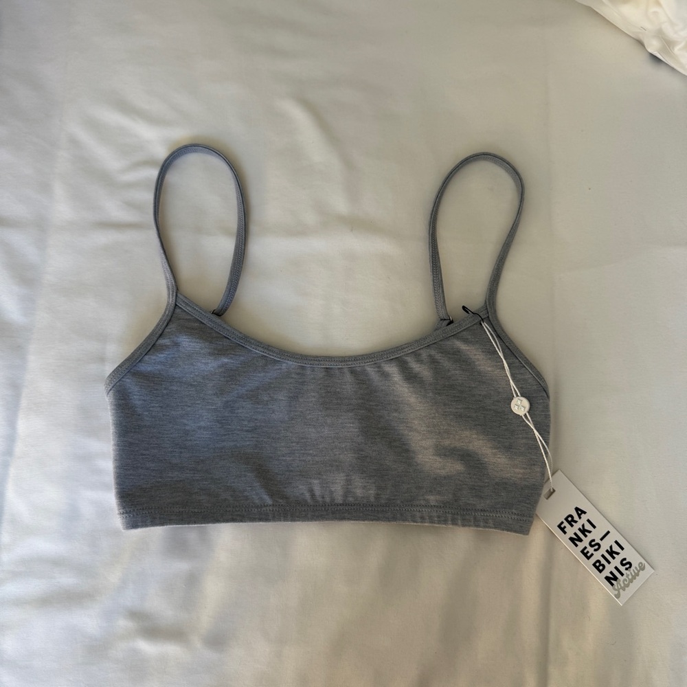 Frankie's Bikinis Gray Bandeau Sports Bra